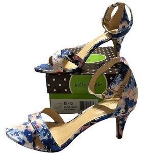 KELLY & KATIE  Arsty Sandals Multi Color Floral Stiletto Heels Dressy New in Box